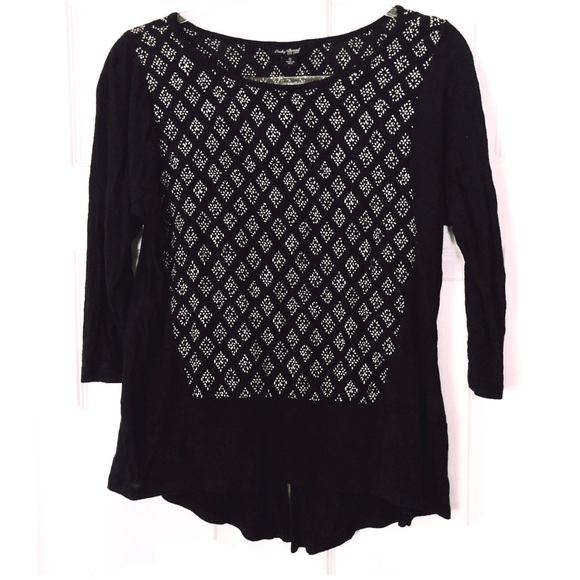 Lucky Brand black & white print top - Picture 3 of 8